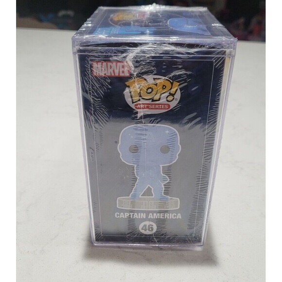 Funko Pop! #46 Artist Series Marvel Captain America SEALED w POP! PROTECTOR RARE - Picture 7 of 11